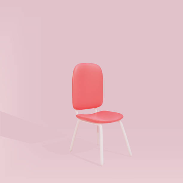 istock Minimal Red chair on pink background. Business hiring and Job vacancy concept. Vector illustration. 1370186972