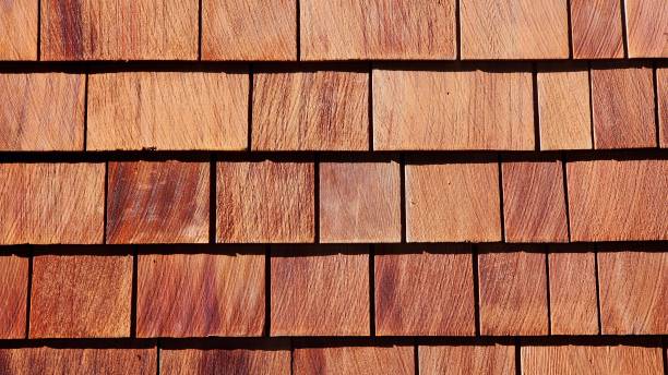 istock Wooden Shingle Front of a Building 1370189275