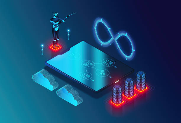 Application Release Orchestration - Application Release Automation - ARO and ARA - Conceptual 3D Illustration Application Release Orchestration (ARO) - Application Release Automation (ARA) - Tools and Solutions to Improve Application Releases - Conceptual 3D Illustration agile workflow stock illustrations