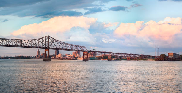 Panorama of Baton Rouge Panorama of Baton Rouge, capital of Louisiana, USA. View from Mississippi baton rouge stock pictures, royalty-free photos & images