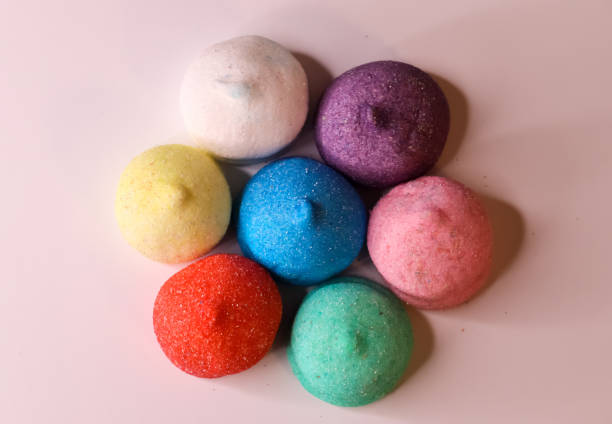 istock Selective focus on very colorful and delicious marshmallow candy on a white background 1370196389
