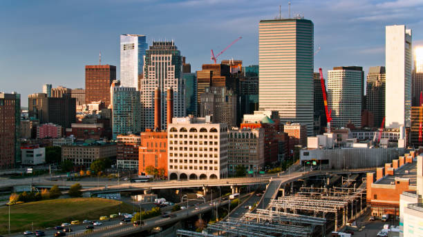 istock South Station and Downtown Boston Skyline - Aerial 1370200901