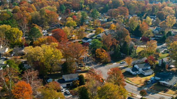 istock Maryland Suburban Homes in Fall - Aerial 1370201997