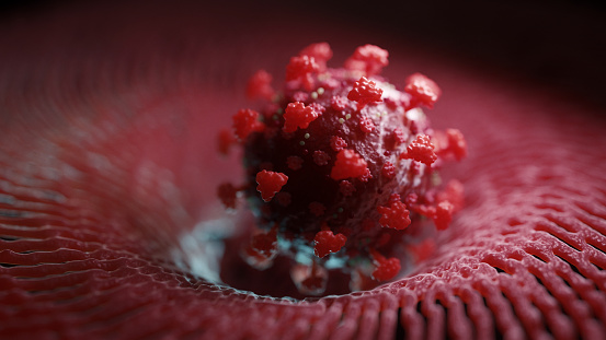 Abs technology COVID-19 research - 3d rendered image. Pandemic wave.
Viral Infection concept. Delta, Omicron (B.1.1.529) variant. Sars-cov-2, 2019-nCoV, Coronavirus.
Antibody, Antigen, stealth, Vaccine technology concept.