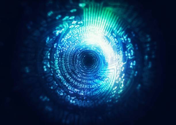 istock Abstract background of optical vortex in the concept of technology 1370204468