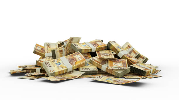 istock 3D Stack of Polish zloty notes isolated on white background 1370206782