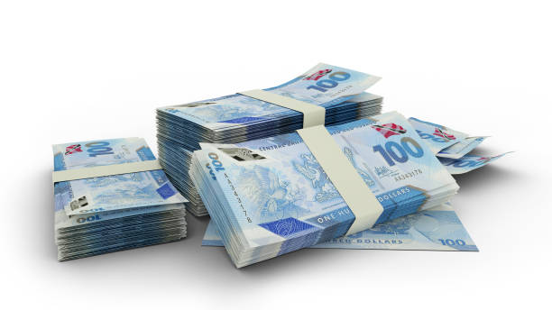 istock 3D rendering of Stack of Trinidad and Tobago dollar notes isolated on white background 1370207430