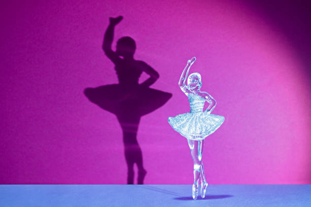 Figurine of a ballerina girl Figurine of a ballerina girl ballerina shadow stock pictures, royalty-free photos & images