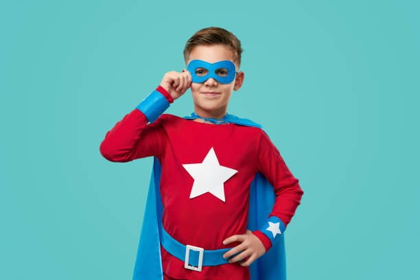 istock Brave boy in superhero costume 1370212144