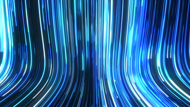 istock Animation Digital Technology Stream Super Fast Speed Lines Side Background 1370213609