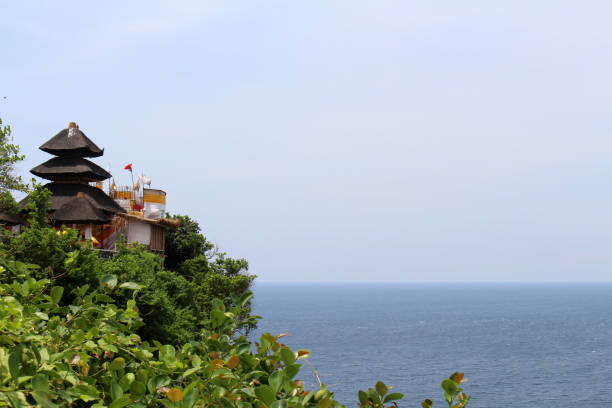 Roof of Uluwatu Temple seen from northern part. Taken January 2022. stock photo