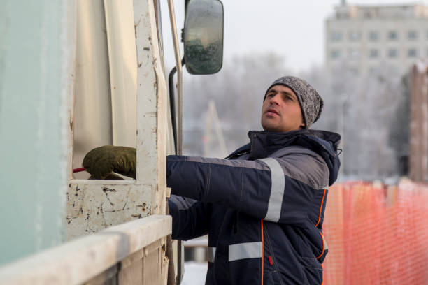 istock Portrait of a hydraulic crane operating worker 1370214656