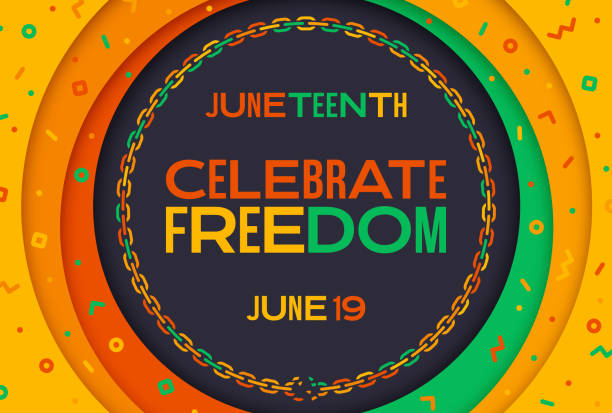 illustrations, cliparts, dessins animés et icônes de cadre d’arrière-plan juneteenth celebrate freedom circle - juneteenth