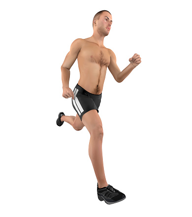 3D illustration of a man running. Isolated on white background. Great to be used for works of medicine and health.