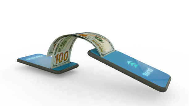 istock 3D rendering of 100 US dollars notes transferring from one phone to another. mobile money transaction concept 1370235990