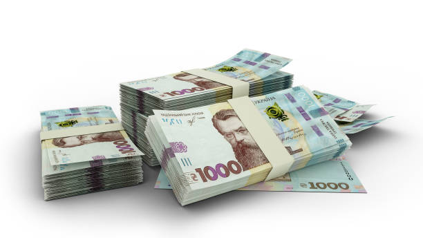 istock 3D stack of Ukrainian hryvnia notes isolated on white background 1370236039