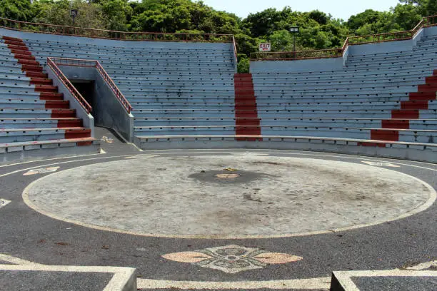 Photo of Abandoned stage for dance performance in Uluwatu of Bali. Taken January 2022.