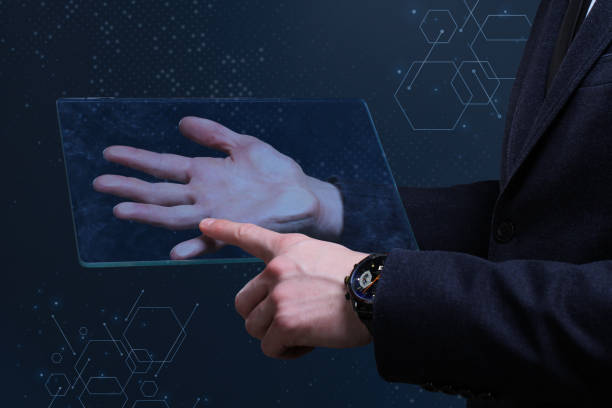 istock Business, Technology, Internet and network concept. Financial Graph. Stock Market chart. Young businessman working on a virtual screen of the future and sees the inscription 1370245804