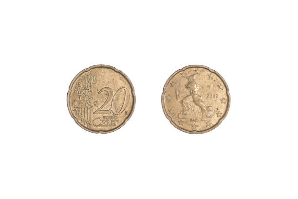 Egypt coin 50 piastres. Black background, close-up on both sides.