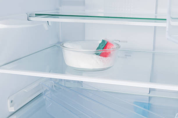 istock detergent for disinfecting the refrigerator stands on its shelves 1370248722