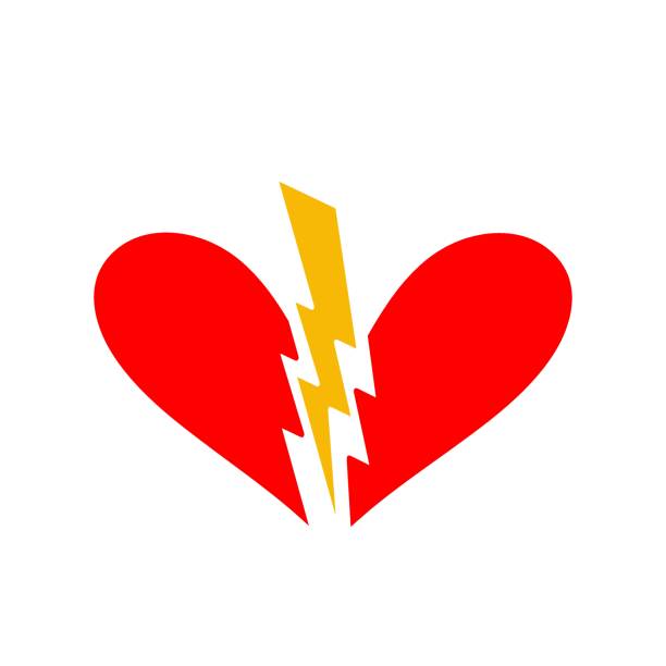 ilustrações de stock, clip art, desenhos animados e ícones de vector heart broken electric discharge - relationship difficulties flash