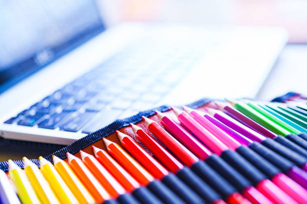 Some colored pencils made with wood and with intense colours.