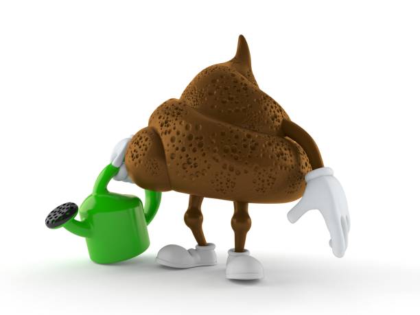 istock Poop character holding watering can 1370258339