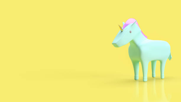 istock The blue unicorn on yellow background for startup concept 3d rendering 1370258495