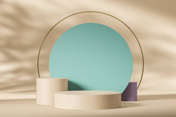 istock Light podium and decoration for product display, mockup 1370265776