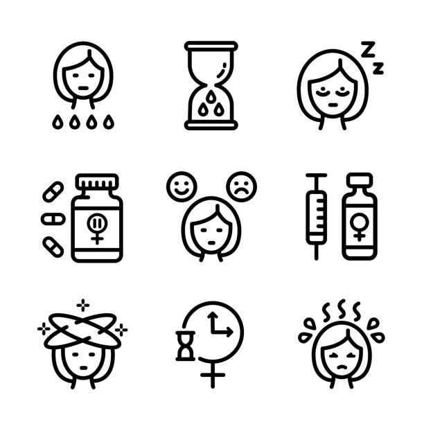 ilustraciones, imágenes clip art, dibujos animados e iconos de stock de concepto de menstruación, embarazo o menopausia - pms