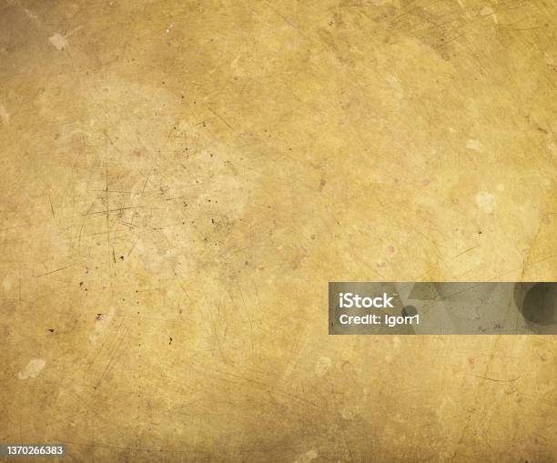 Scratched Brass Plate Texture Stock Photo - Download Image Now - Brass, Gold Colored, Textured