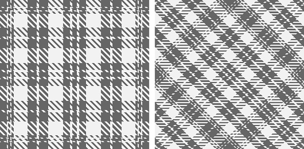 istock Set seamless black and white plaid pattern background. 1370276137