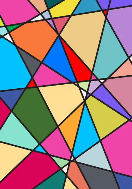 Vector illustration of Abstract colorful low polygon triangles mosaic pattern background.