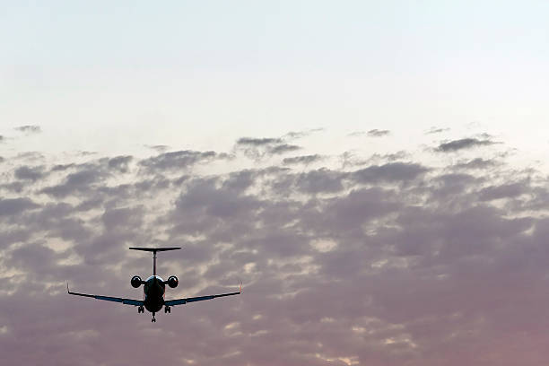 istock corporate jet airplane landing at dusk 137028354