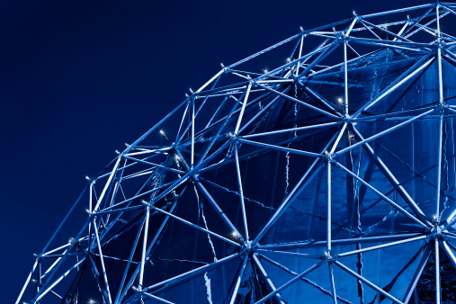 geodesic dome in close-up