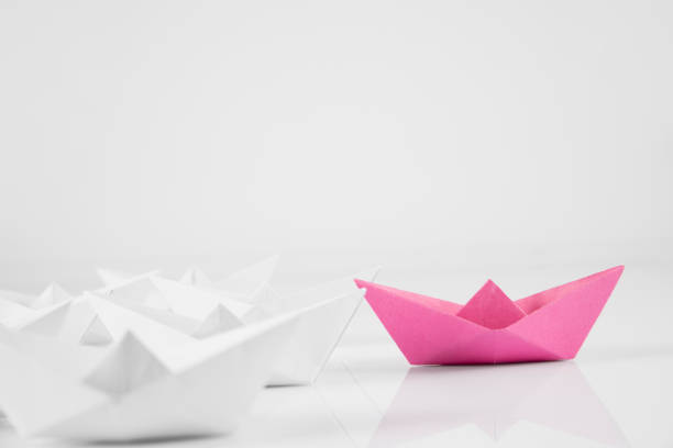 istock Pink Paper Boat 1370286855