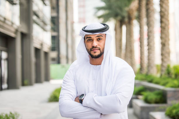 Arabic businessman with kandura stock photo