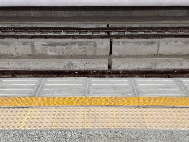 istock Electric Railway Track with Tactile Paving 1370289488