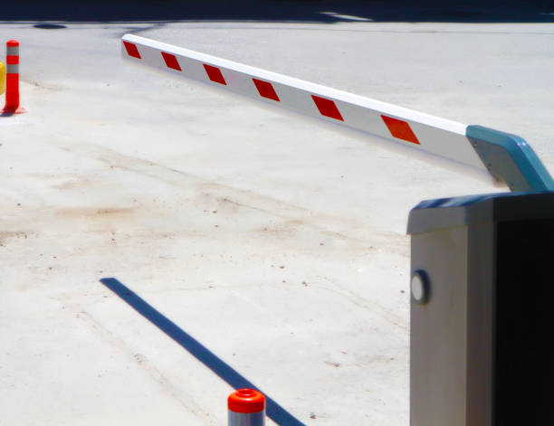 istock Toll bar for control  in parking 1370296604