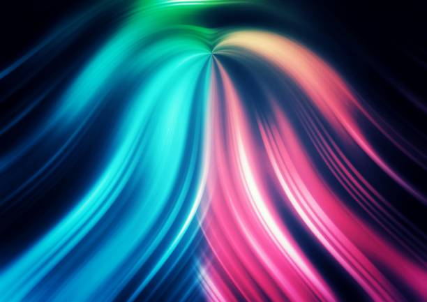 istock Abstract background of colorful light waves 1370297165