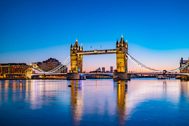 istock Tower Bridge at Sunrise with Reflection, London, England 1370300836