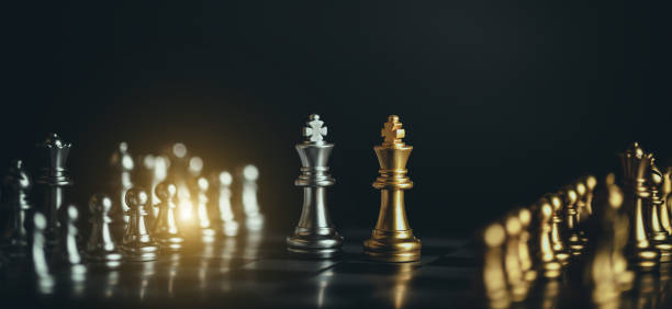 istock Chess game. Business, competition, strategy, leadership and success concept. 1370302225