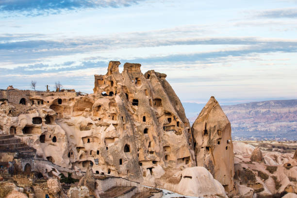 Historical Cave Houses in Uchisar, Cappadocia. Cave Houses in Uchisar, Cappadocia. uchisar stock pictures, royalty-free photos & images