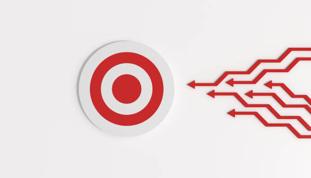 Arrows going to target stock photo