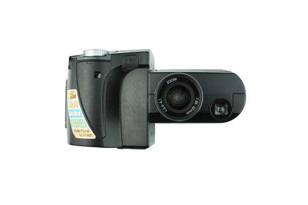 istock Vintage film camera with leather case. Isolated on white background. 1370313033