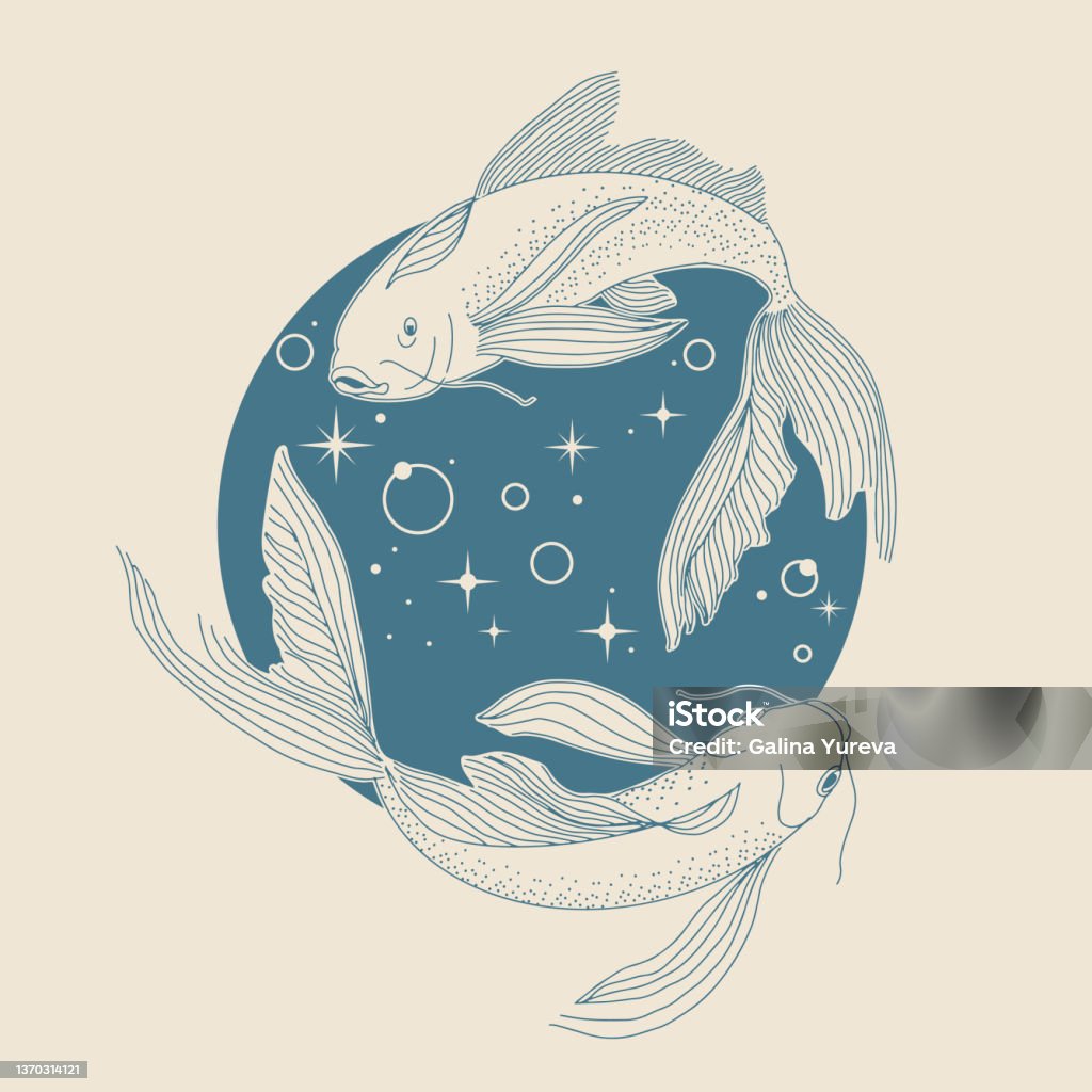 Cosmic Fish Cosmic Fish In The Circle Of The Night Sky Stock Illustration ...