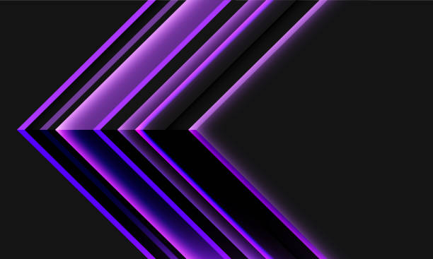 istock Abstract violet neon arrow direction geometric on grey design modern futuristic background vector 1370314579