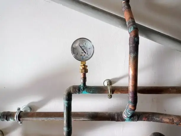 Photo of Photograph of plumbing pipes and copper pipes