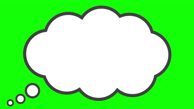 Simple cloud shaped speech balloon on chroma key background