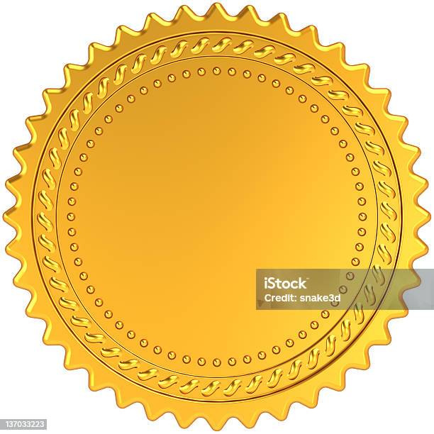 Medalla De Oro En Blanco De La Tarjeta De Garantía Foto de stock y más banco de imágenes de Blanco - Color - Blanco - Color, Certificado, Competición